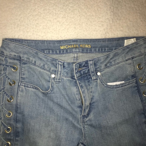 Michael Kors Lace Up grommet jeans - Picture 5 of 6